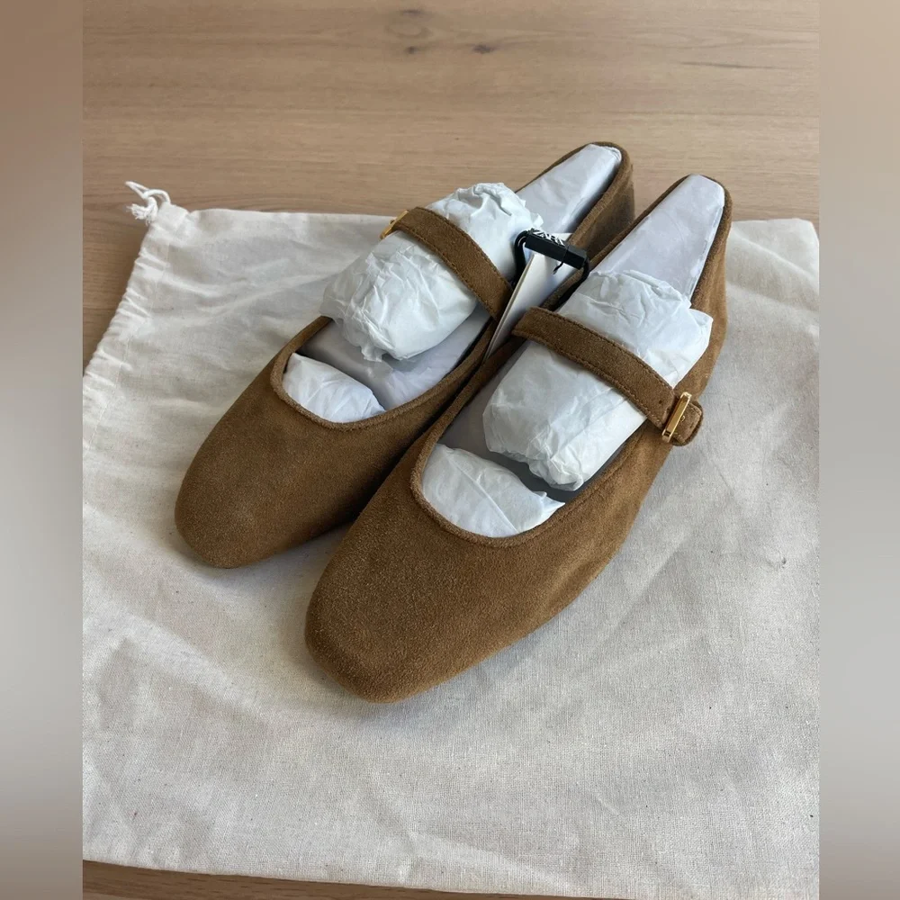 NWT Zara Suede Mary Jane Ballet Flats - size 6.5 - Picture 4 of 4